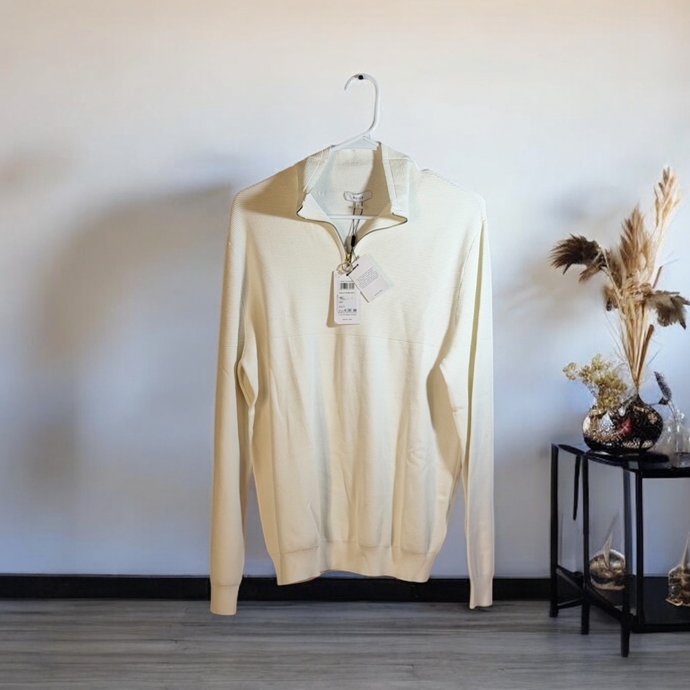 Reiss London NWT, elegant men’s  Harold LS Ottoman Half Zip, “size Large”